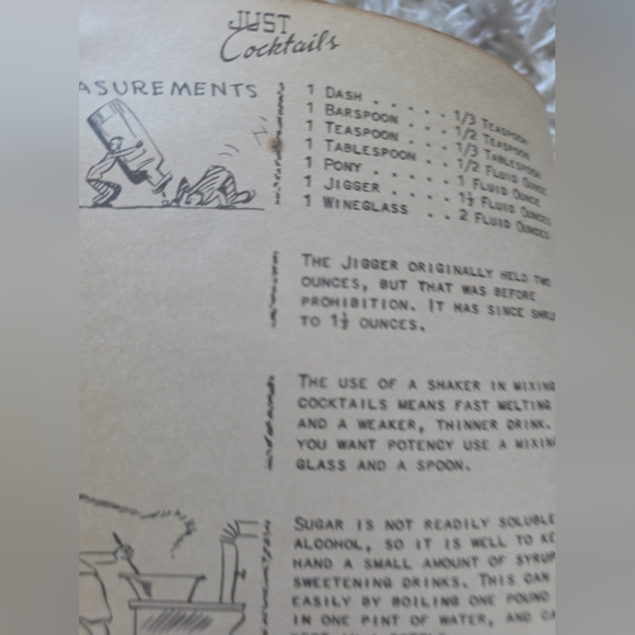 Vintage 1939 Just Cocktails Wood Covered Recipe Book & Art - Picture 5 of 9